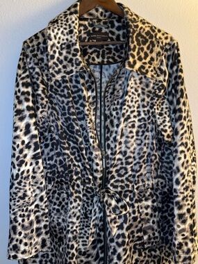 Dana Buchman Leopard Print Jacket in Black and Cream